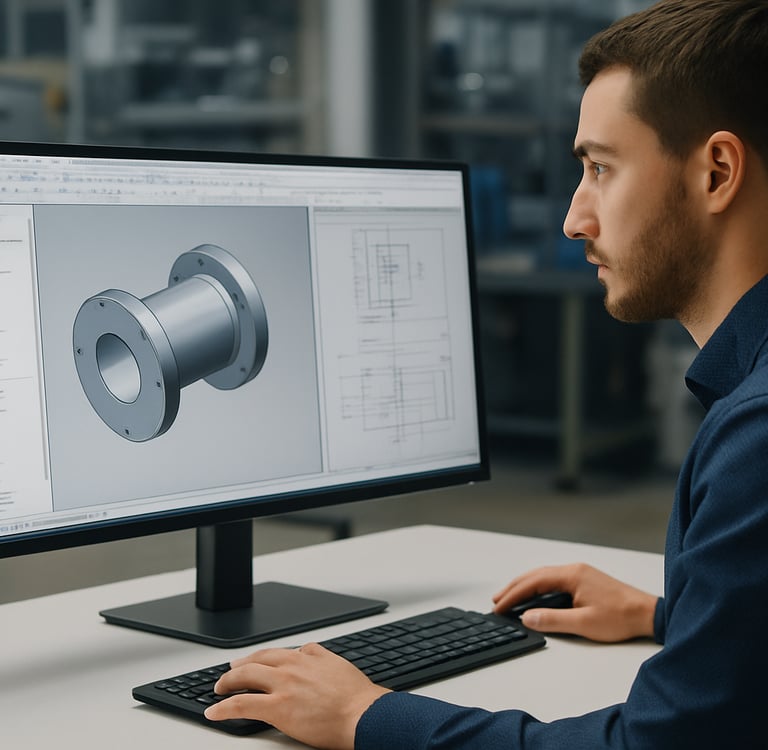 Image depecting a mechanical design engineer upskilling his career by learning cad automation