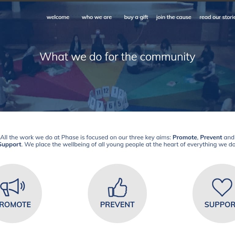 Phase web screenshot