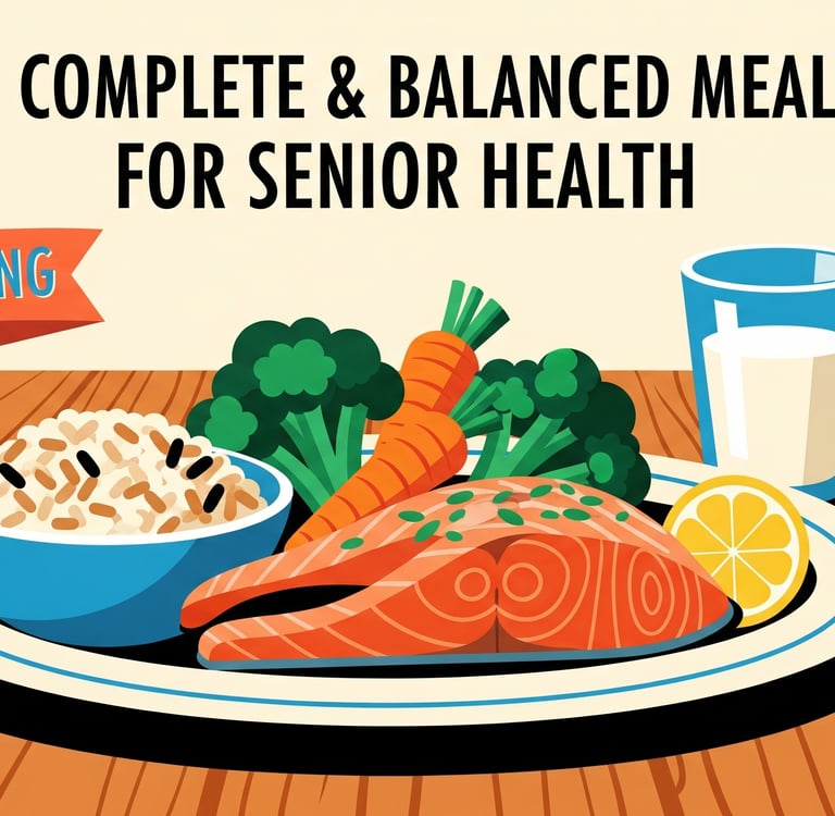 A vibrant and appetizing close-up of a perfectly balanced meal on a plate. The plate is arranged wit