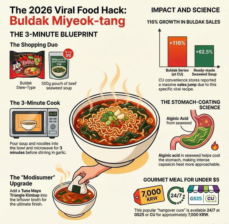 Buldak Miyeok-tangmyeon (불닭미역탕면)