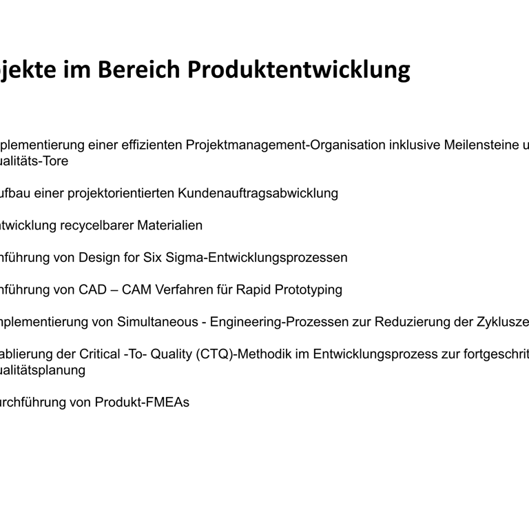Expertenwissen im Bereich  Produktentwicklung