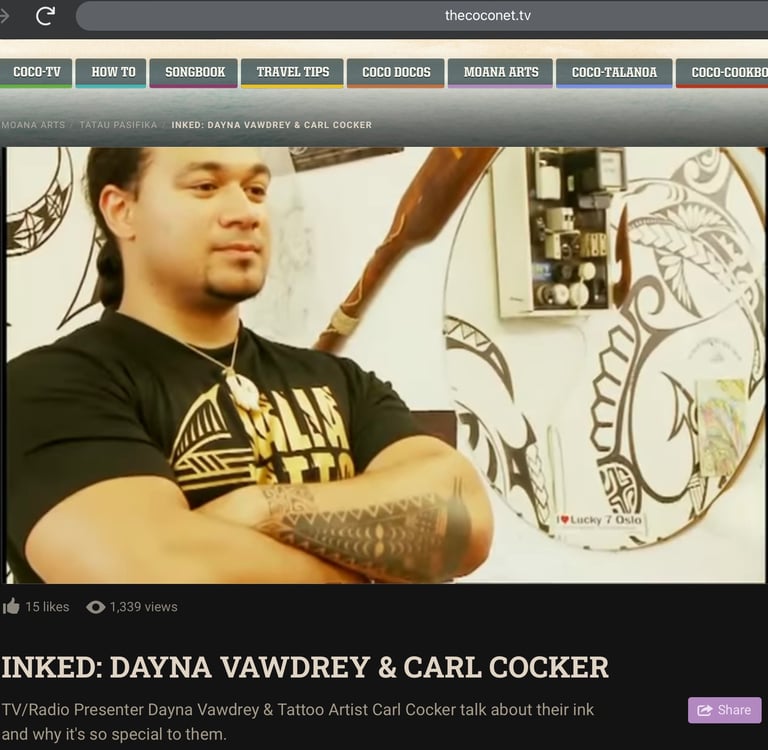 Tongan Tattoo artist Carl Cocker of Kalia Tattoo