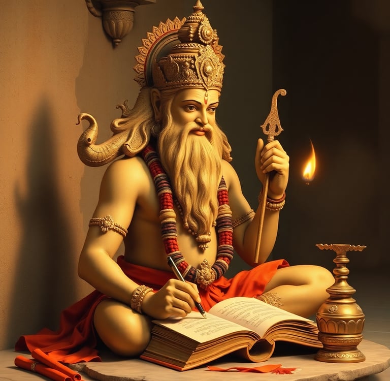 ved vyasa composing a vedic text 