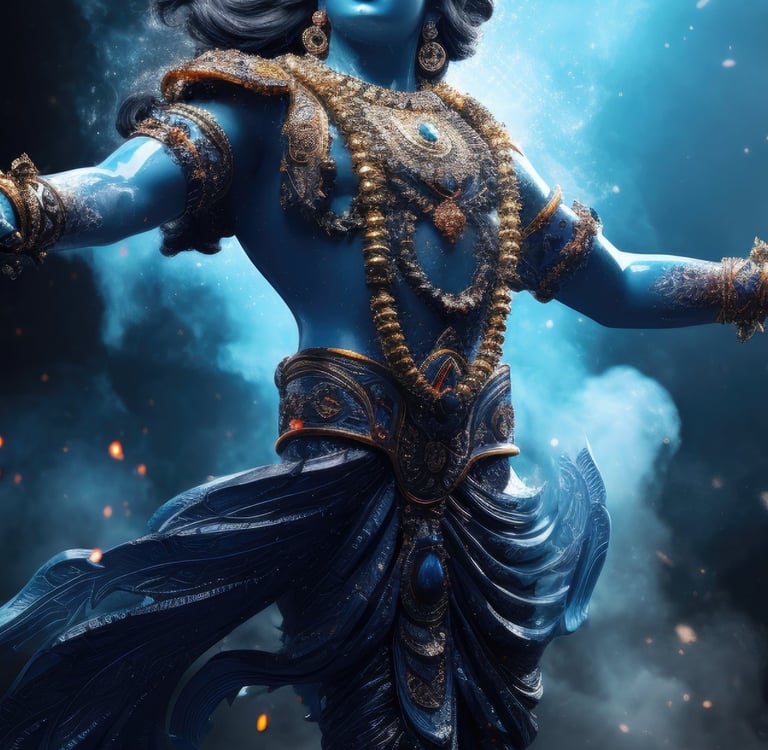 krishna in a powerful stance 