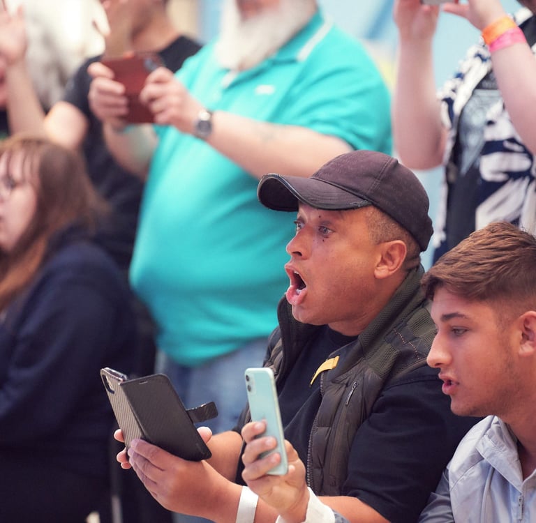 Excited crowd