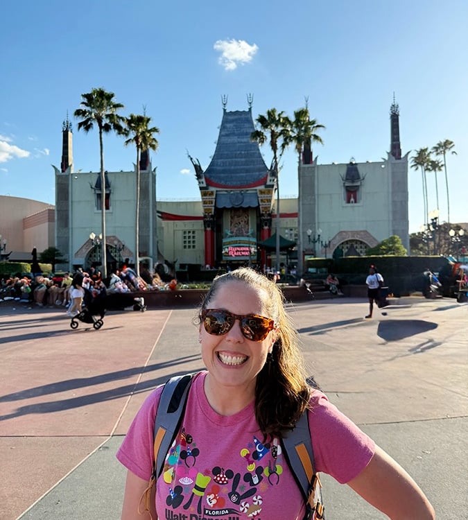 Jennifer Becker pictured inside Disney's Hollywood Studios® Park at Walt Disney World®.