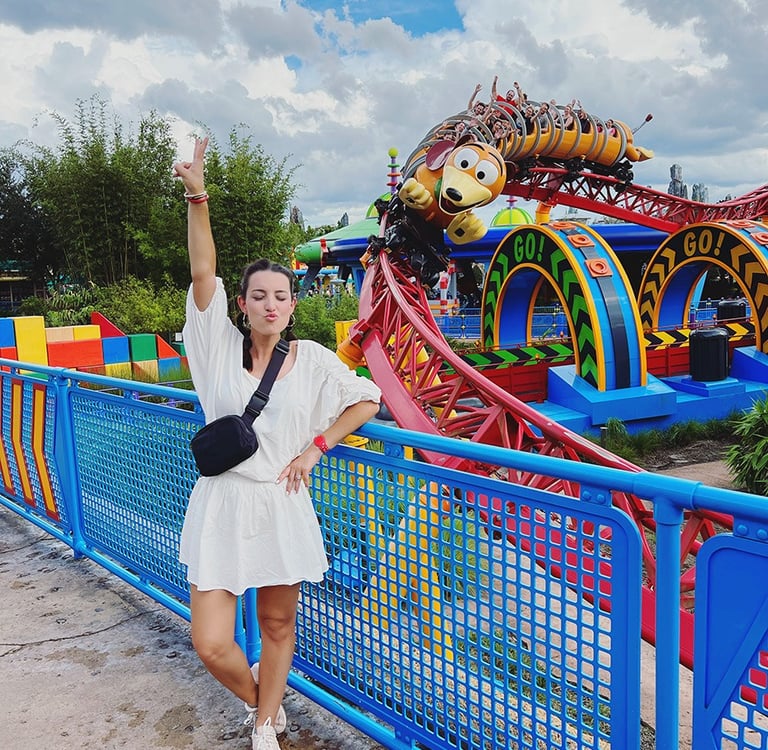 Jessica Henderson pictured in front of Slinky Dog Dash at Disney's Hollywood Studios® Park.