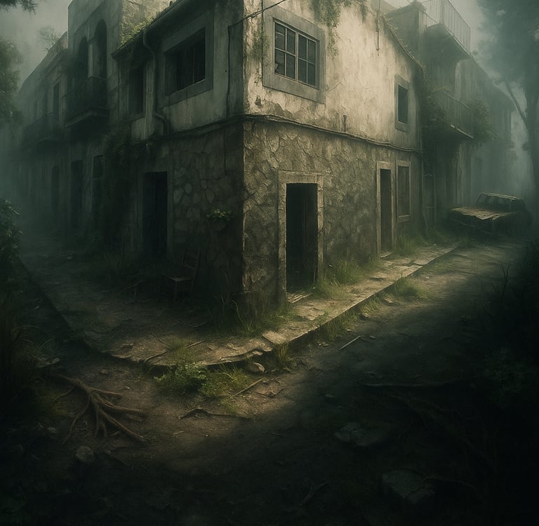 a building with a building in the middle of it casco antiguo de Portocolom