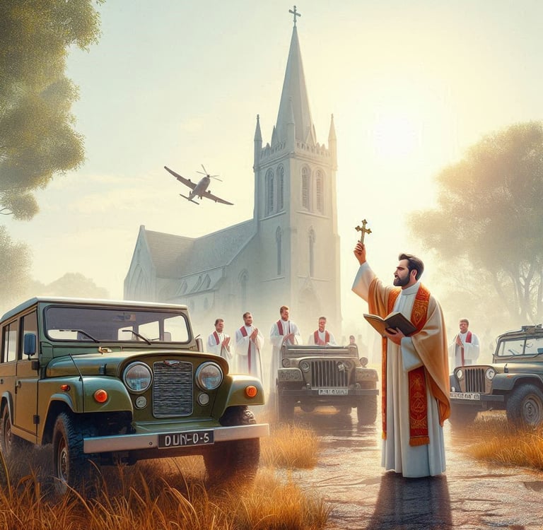 a priest in a white robe and a priest in a white robe