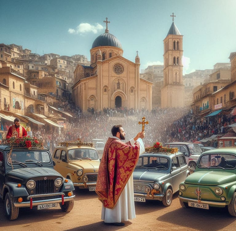 a priest in a red robe and a priest in a red robe