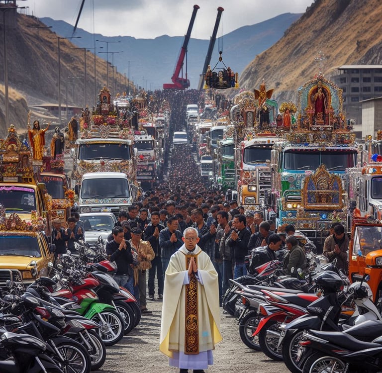 a priest in a white robe and a priest in a white robe