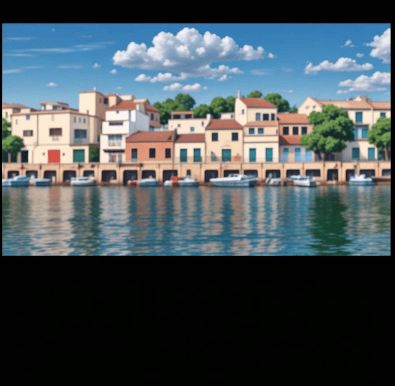 dibujo del casco antiguo de portocolom donde se celebra la fira marinera