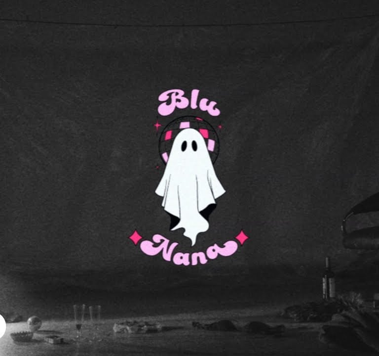 a ghost ghost with a ghost in the background