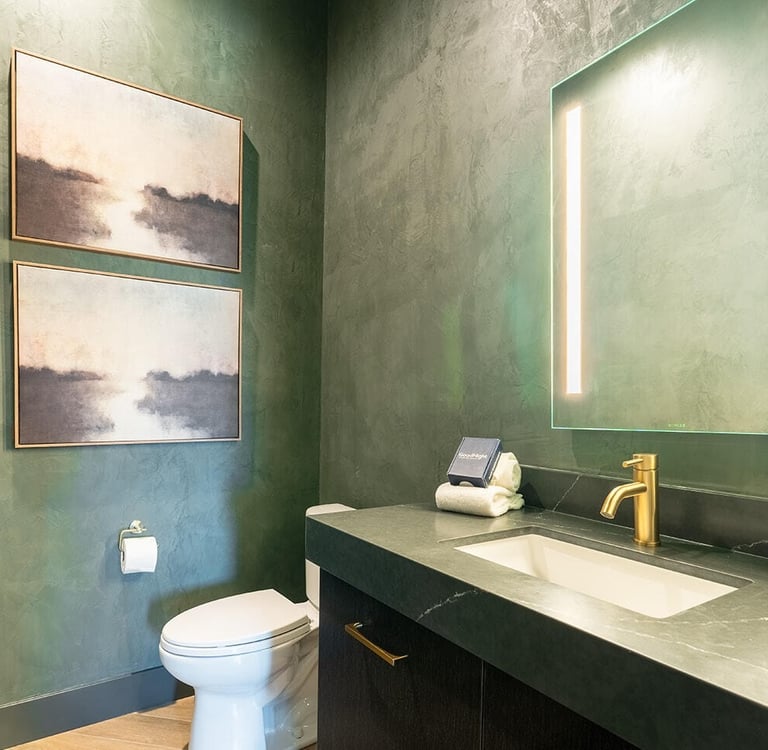 Modern Roman clay with a smooth, textured finish, creating a warm and sophisticated focal