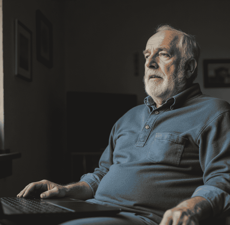 Man staring in the distance