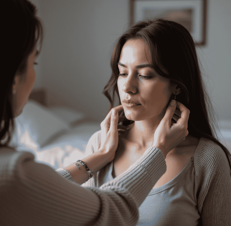 Woman having her neck massaged