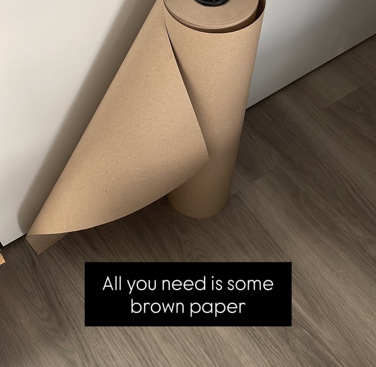 large roll of brown craft paper for DIY projects
