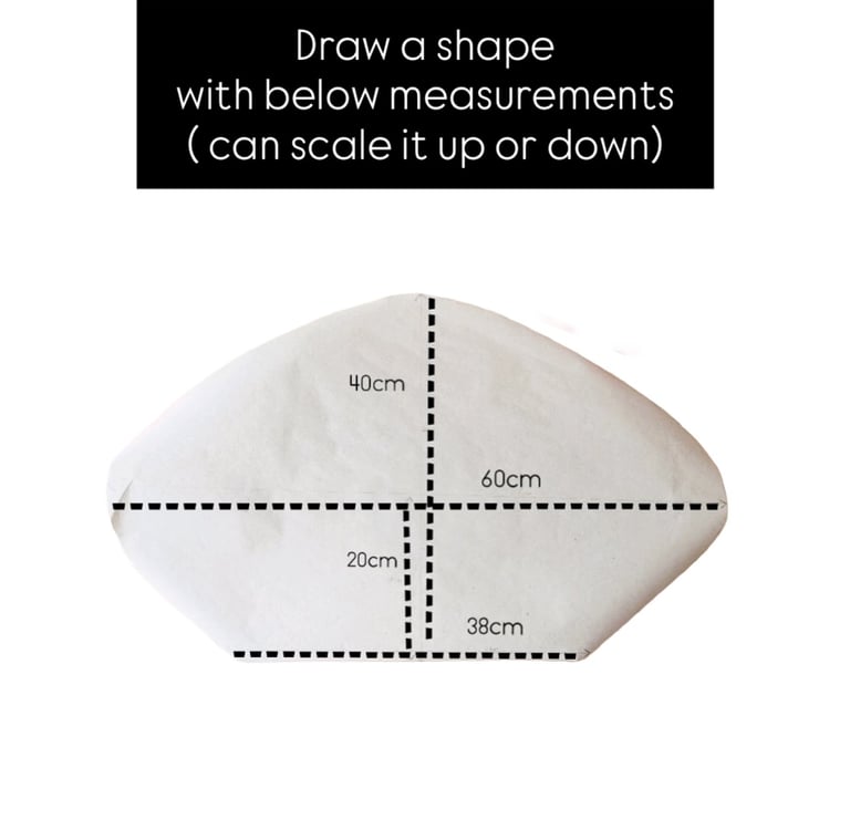 flower petal shape with measurements, ready measurements for craft flower petals for lamp shade,