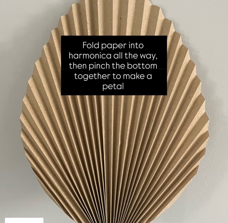 accordion-style folded flower petal for DIY lamp shade