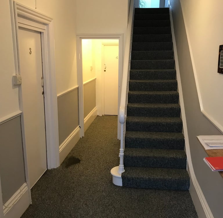 Hallway and staircase refurbishment in Worthing Sussex, carpet fitting and decorating