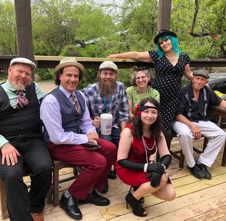 Mazel Tov Kocktail Hour together before playing a show in Kerrville, TX.