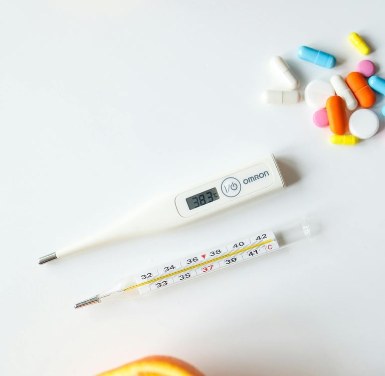 Digital and traditional thermometers