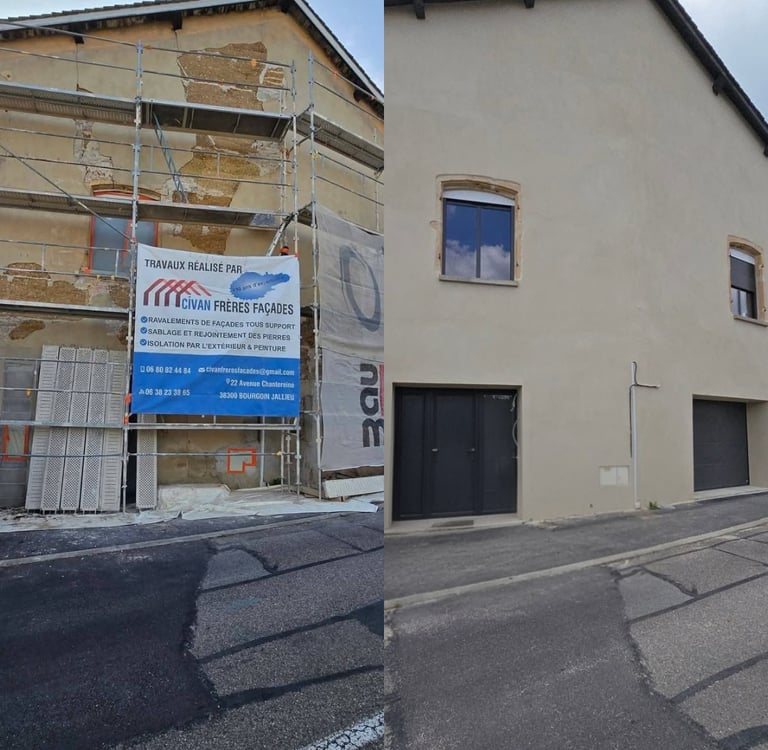Restauration d’une façade en pisé à Bourgoin-Jallieu – Civan Frères Façade