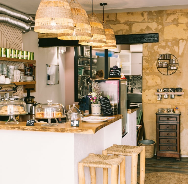 Vue du coffee shop de Mlle Potts& Co