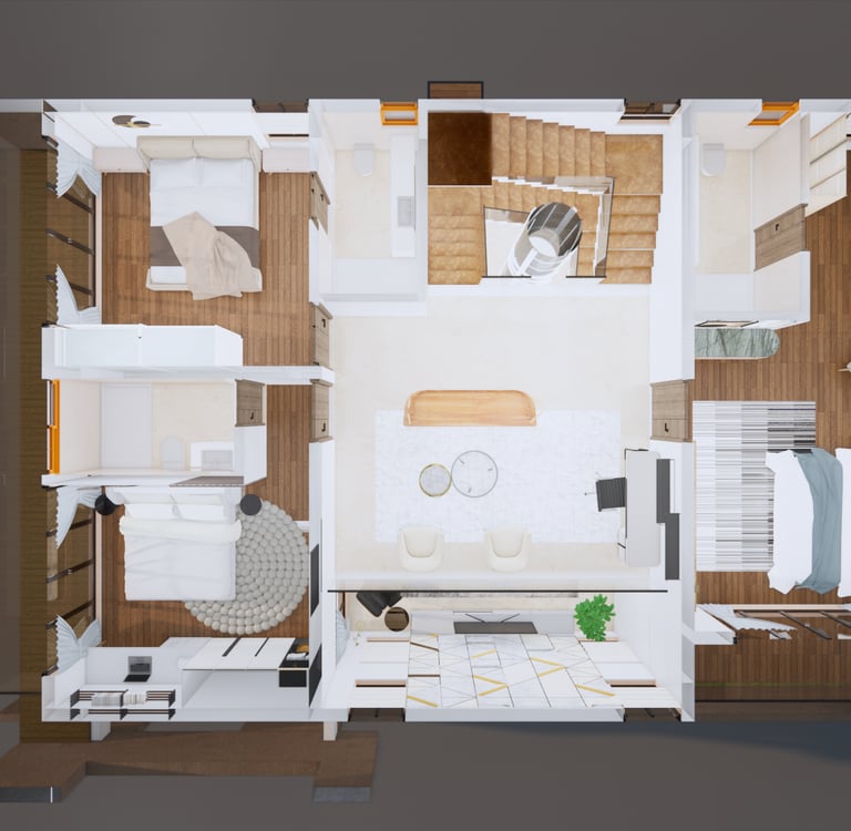 East facing Fortune Hestia villa basement plan including parking area and storage facilities