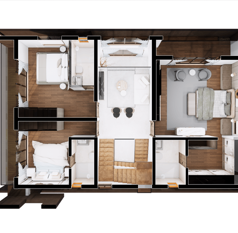 North facing Fortune Hestia villa basement plan with parking and storage areas