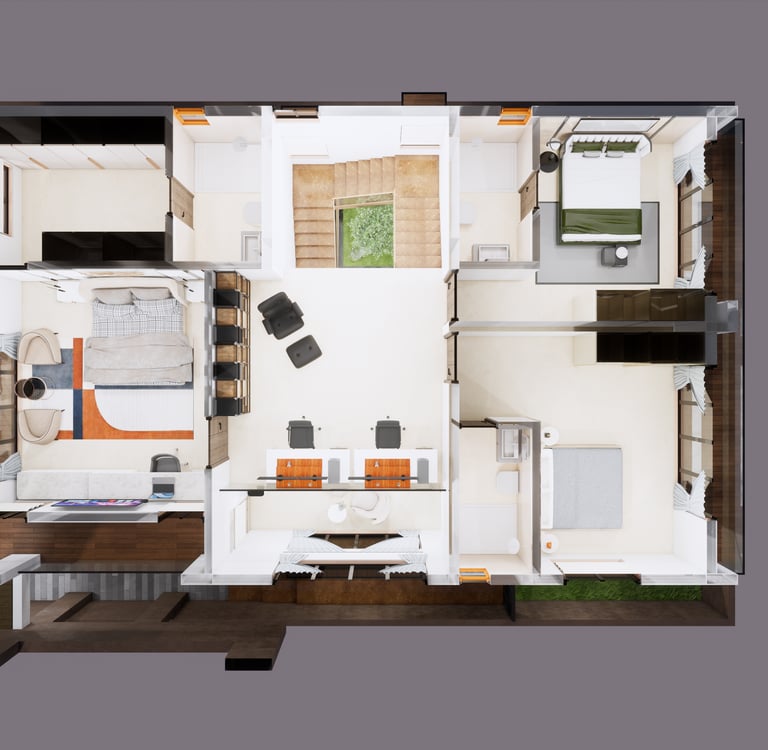South facing Fortune Hestia villa basement plan with parking space and storage areas