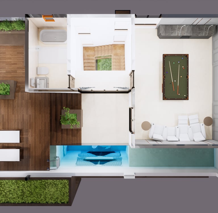  South facing  villa floor plan at Fortune Hestia Sarjapur Road with modern Greek-inspired layout