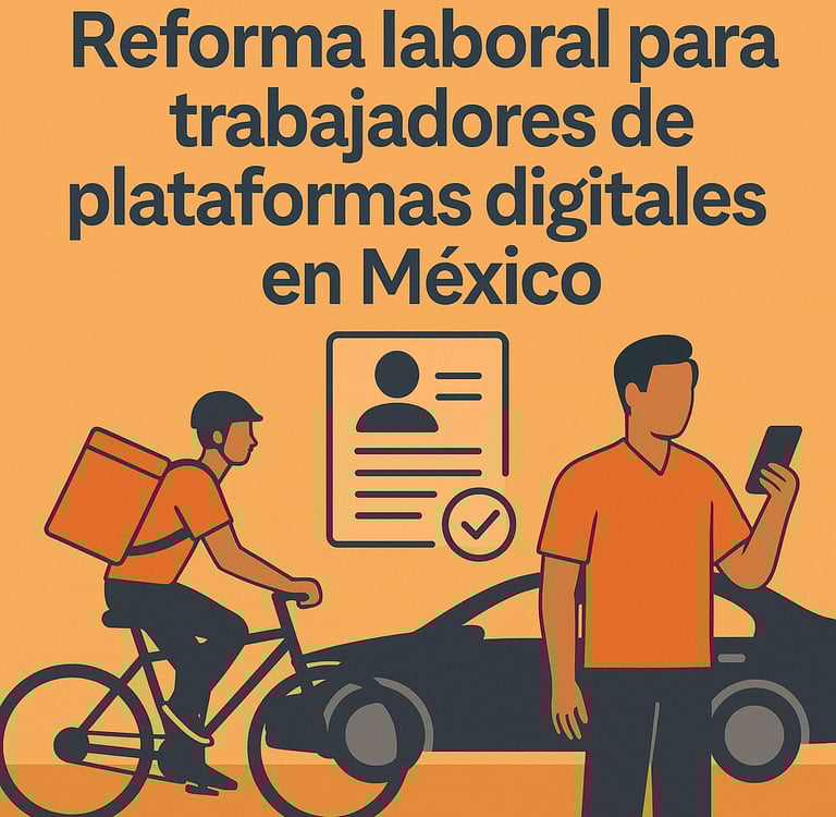 trabajadores de plataformas digitales, repartidor en bici y conductor de auto