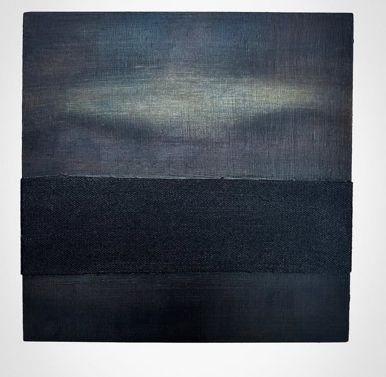 Mixed media abstract art. Landscape abstract. Laurence Moracchini Ditchling Studio.