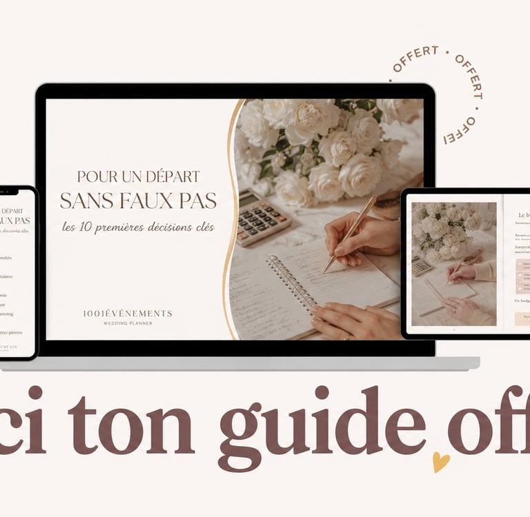 image première page et livret 10 décisions clés pour ton mariage produit offert