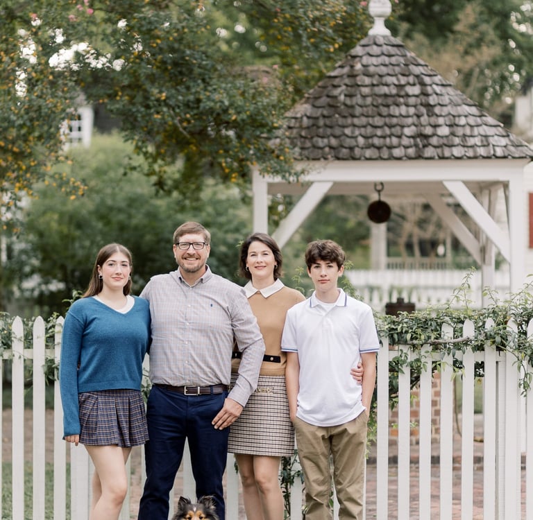 Mitch Foos, owner/manager of The King's Garden, with his family