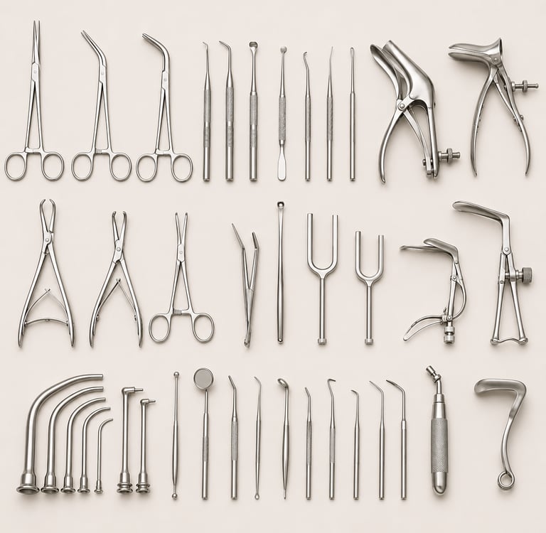 Specialized ENT instruments for ear, nose and throat surgery