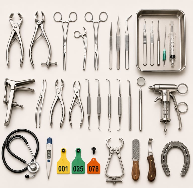 Veterinary surgical instruments for animal healthcare and treatment