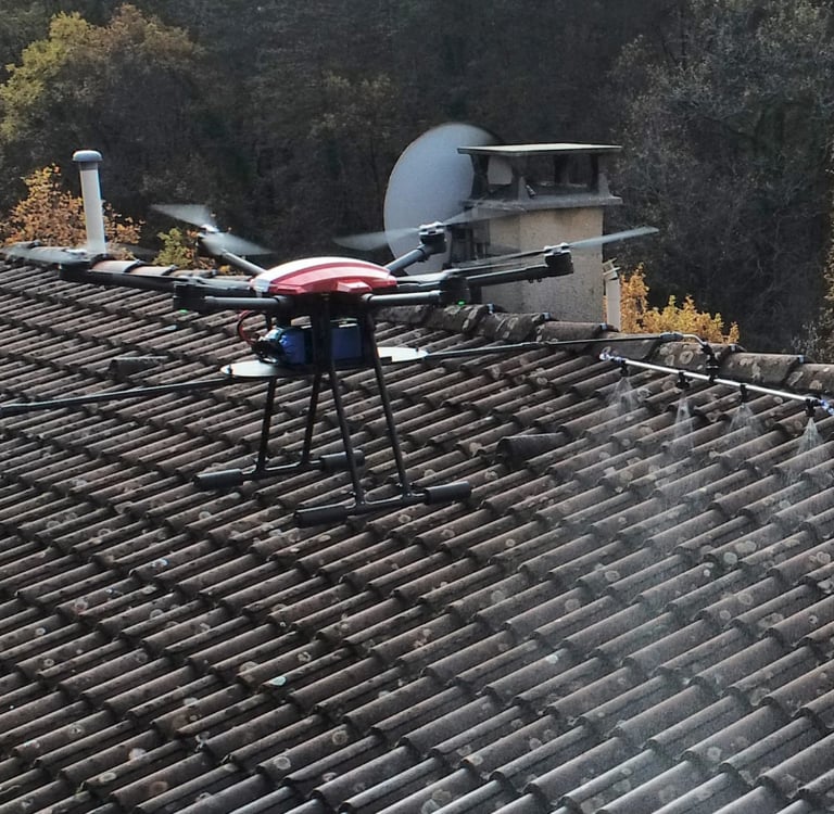 Nettoyage toiture par drone