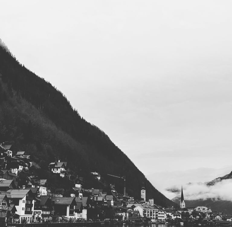 Gorgeous, gloomy views of rural Switzerland, original black & white photo by @LVF.LVX