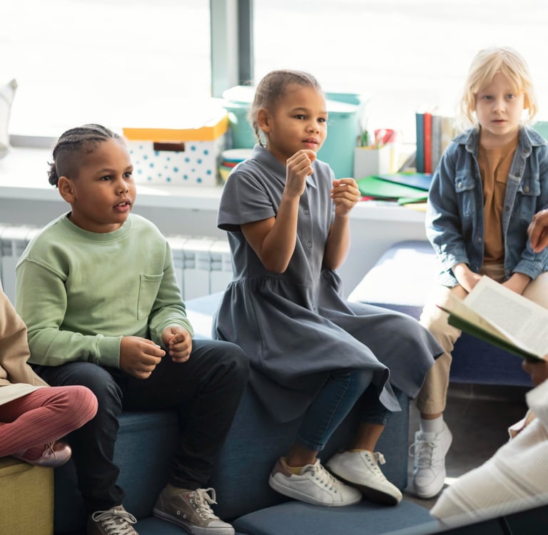 Kids sitting together