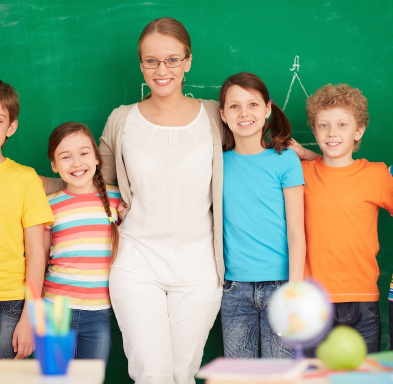 Teacher and students