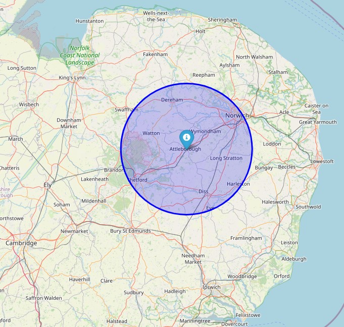 a map of the areawe cover the seat doctor