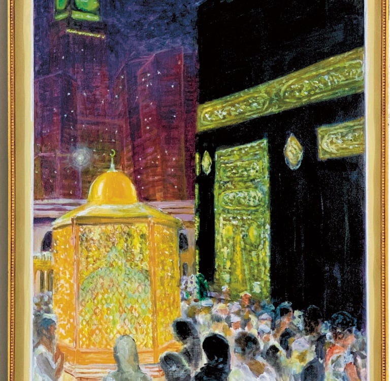 The Station of Ibrahim and Kaaba at night