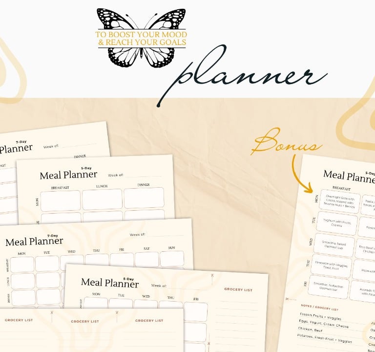 overview templates - weekly meal planner by bizdesignforyou.com