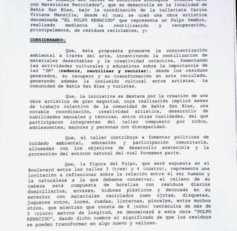  NOMBRAMIENTO INTERÉS MUNICIPAL POR EL HONORABLE CONSEJO DELIBERANTE DE PATAGONES,