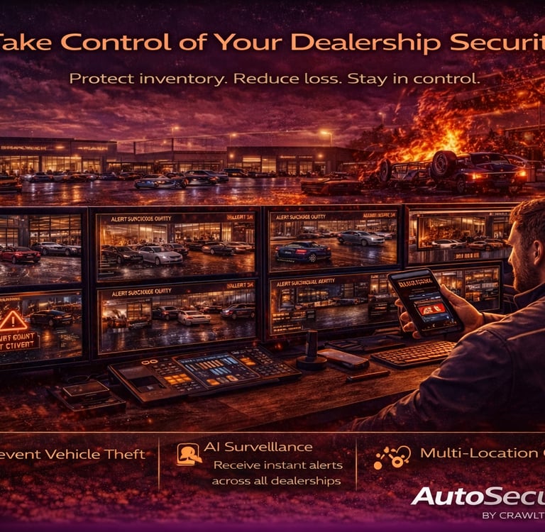 dealership security operations center managing vehicle protection and alerts
