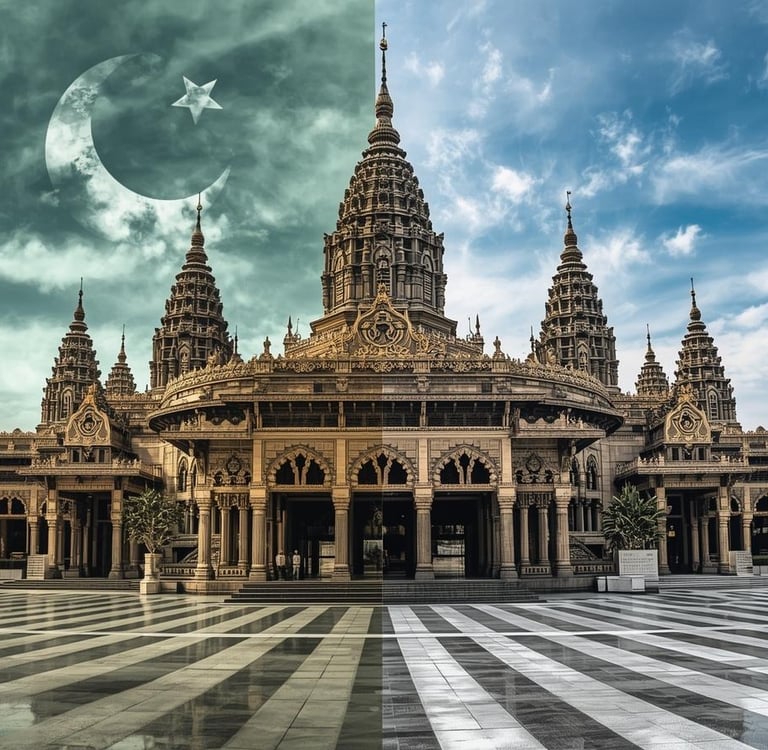 Collage showing Lahore's Allama Iqbal International Airport departure hall and the modern exterior o