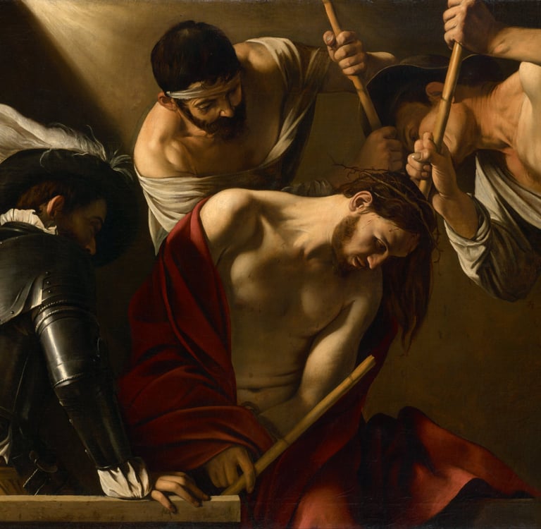 The Crowning with Thorns, Caravaggio, c. 1602/1604 or 1607, Kunsthistorisches Museum, Vienna