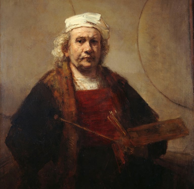 Self-Portrait with Two Circles, Rembrandt, c. 1665–1669, Kenwood House, London